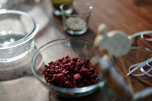 Organic ingredients ready to bake